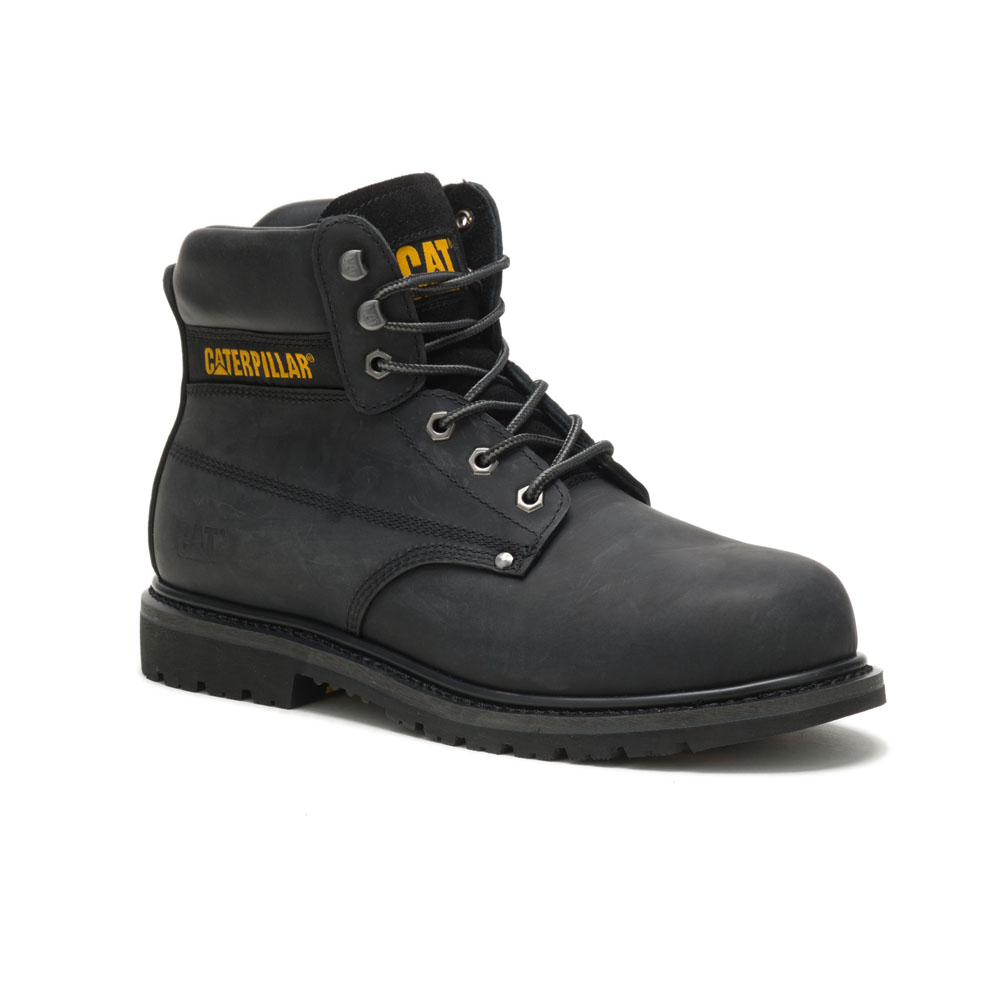 Caterpillar Powerplant Astm - Mens Safety Boots - Black - NZ (015RTSGWY)